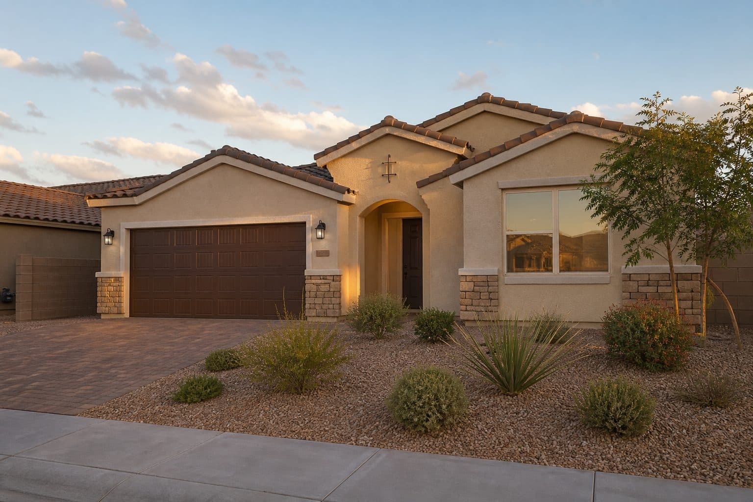 Beige stucco home elevation matching 3693 Manzano Peak Ave Las Vegas