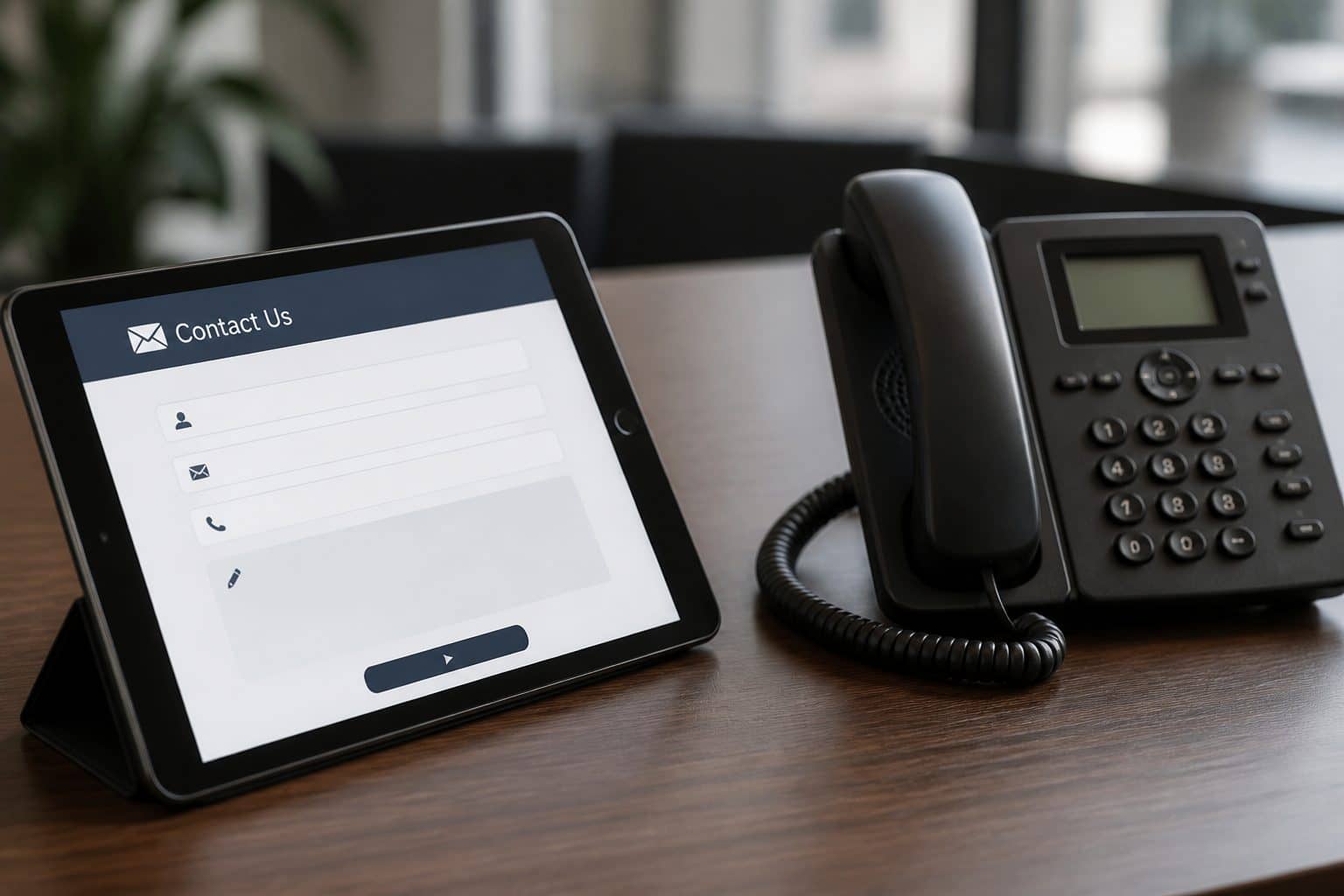 Laptop and office phone used to book a Manzano Homes appointment