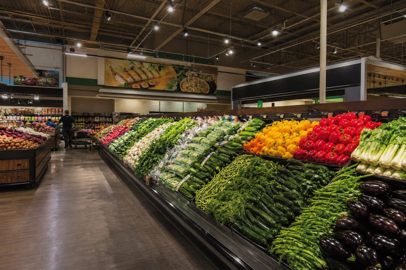 Grocery aisle interior typical of southeast Las Vegas retail