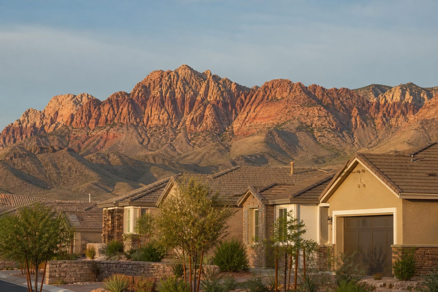 Summerlin West Las Vegas homes with Red Rock Canyon in the background