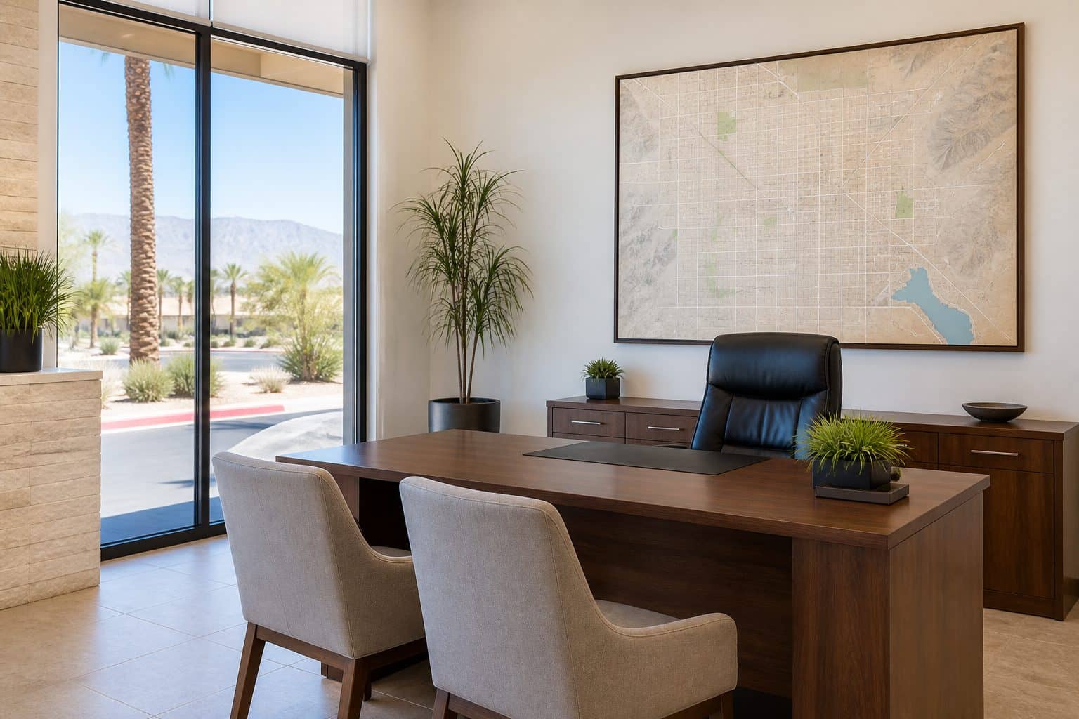 Manzano Homes office reception in Las Vegas